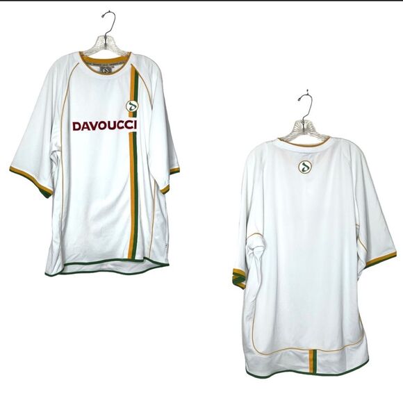 DAVOUCCI Collection 90s Spell Out Sports Jersey Shirt White Plus Size 3X - Picture 10 of 10